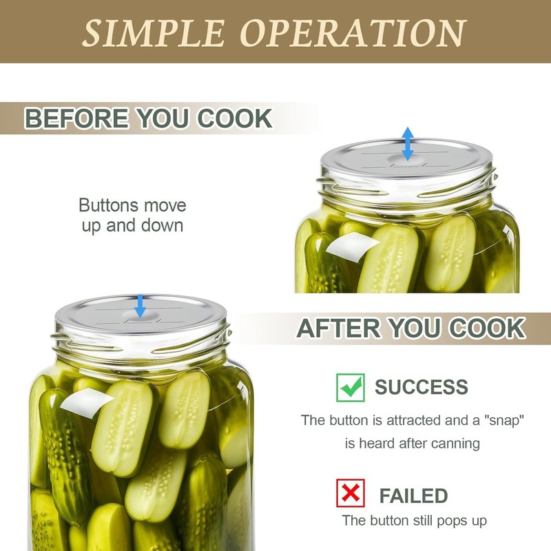 200 Pack Regular Mouth Canning Lids, 70mm/2.76 in Mason Jar Replacement Caps gallery