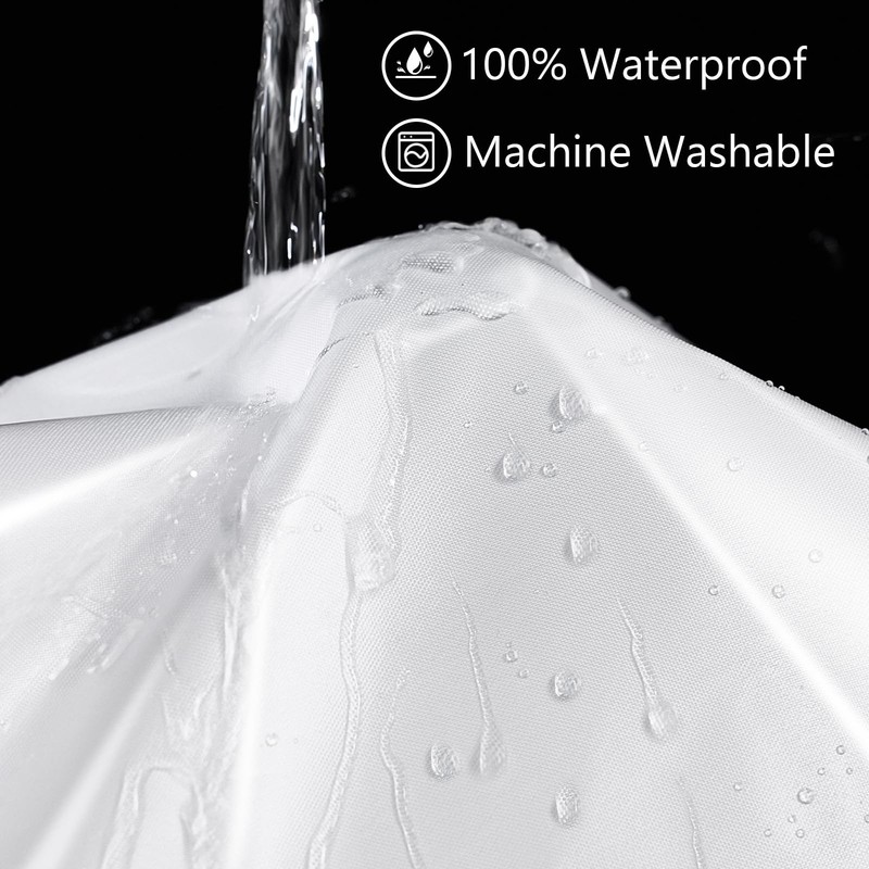 VANZAVANZU Hookless Shower Curtain with Mesh Top and Snap in Waterproof Liner... gallery