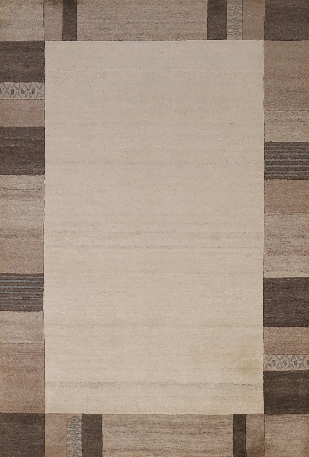 Bordered Eye-catching Gabbeh Area Rug Hand-tufted Wool 5x8 ft gallery