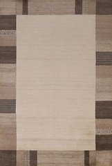 Bordered Eye-catching Gabbeh Area Rug Hand-tufted Wool 5×8 ft