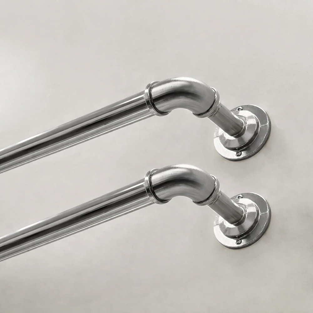 2 PACK Better Homes & Gardens 1" Industrial Pipe Single Curtain Rod 42-120" Nick