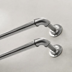 2 PACK Better Homes & Gardens 1″ Industrial Pipe Single Curtain Rod 42-120″ Nick