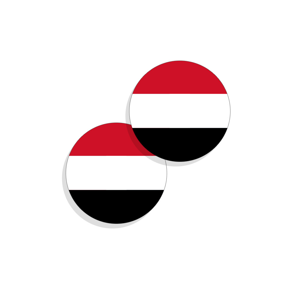 Yemen Flag Stickers Flag Decals Round Indoor Outdoor 4 Circles Yemen Flag gallery