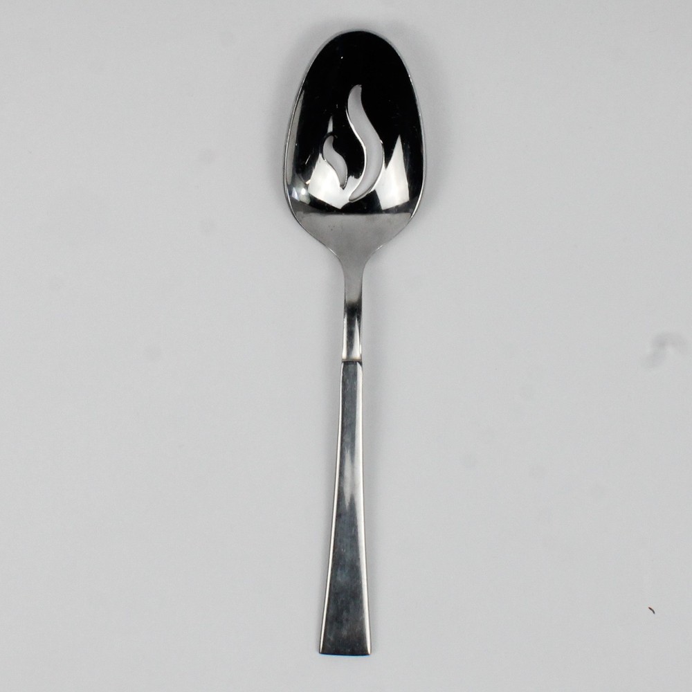 Oneida Silver Purity Pattern Pierced Serving Spoon 18/0 Stainless 8.25 Inches
