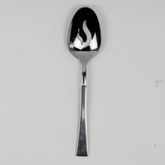 Oneida Silver Purity Pattern Pierced Serving Spoon 18/0 Stainless 8.25 Inches