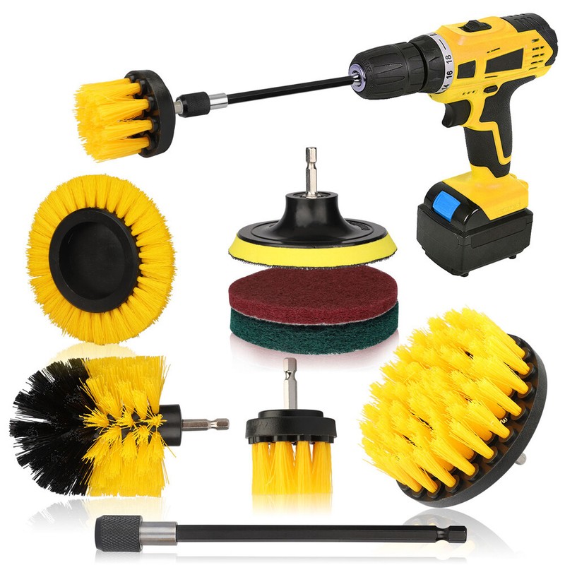 Drill Brush Attachment Set Power Scrubber Cleaning Kit Combo Scrub Tub Clean gallery
