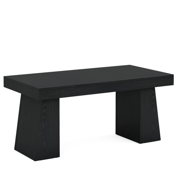 Modern Black Wood Office Desk Computer Table Home Office Study Workstation gallery