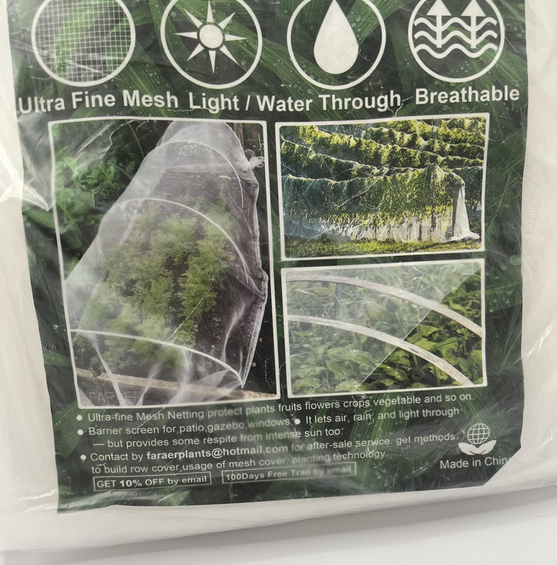 FARAER Garden Mesh Netting 10FT x 33FT Ultra Fine 0.04in Insect Barrier Lot of 3 gallery