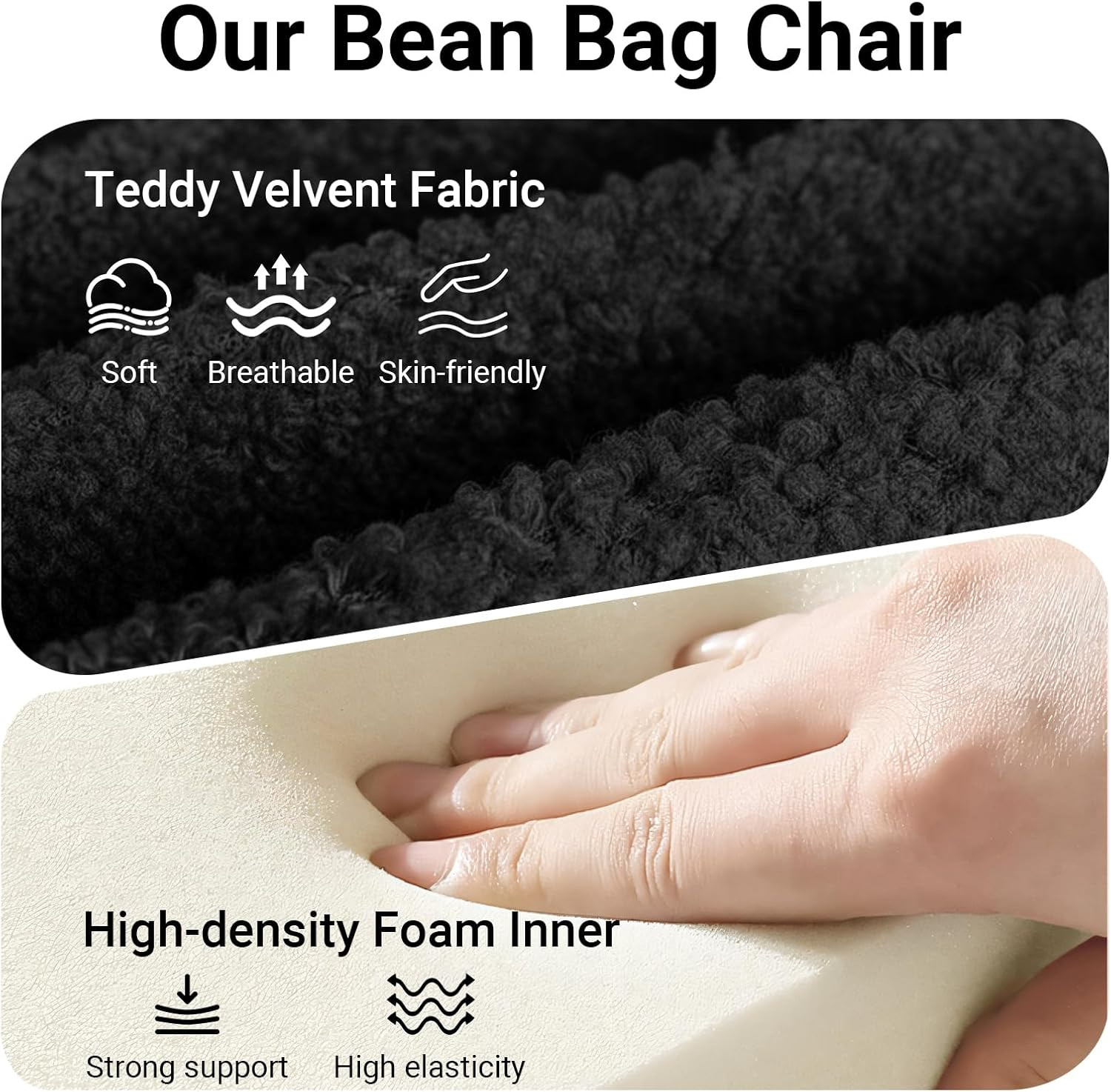 Cozy Memory Foam Bean Bag Chair for Adults - Perfect for Reading & Relaxing gallery