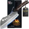 Cleaver Chef Knife with Herb Stripper, 7" Asian Kitchen Knife 3-in-1 Combined... gallery
