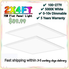 2-20Pack 2×2 Ft LED Flat Panel Light Drop Ceiling Flat Recessed Troffer Fixture