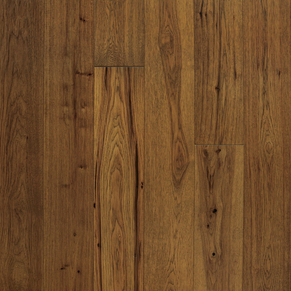 Wide Plank Hickory Flooring, Saddle, Prefinished Engineered, Sample