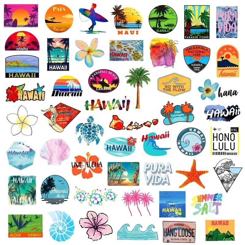 10 Random Hawaii Surfing Vacation Holiday Stickers Decals Hydro Free Shipping! gallery