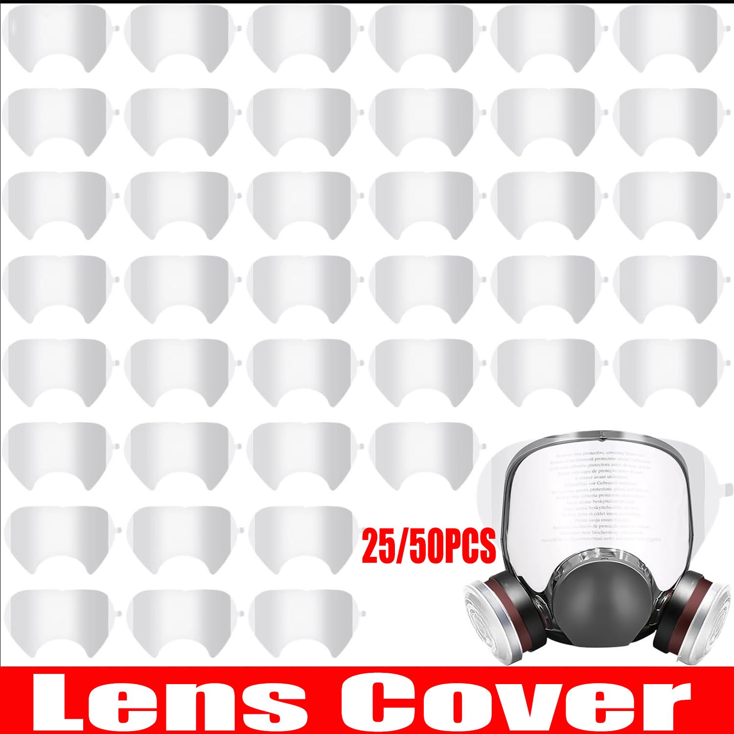 50/25PCS For 3M 6885 Face shield LENS Cover for 6800 6900 Full Face Respirator gallery