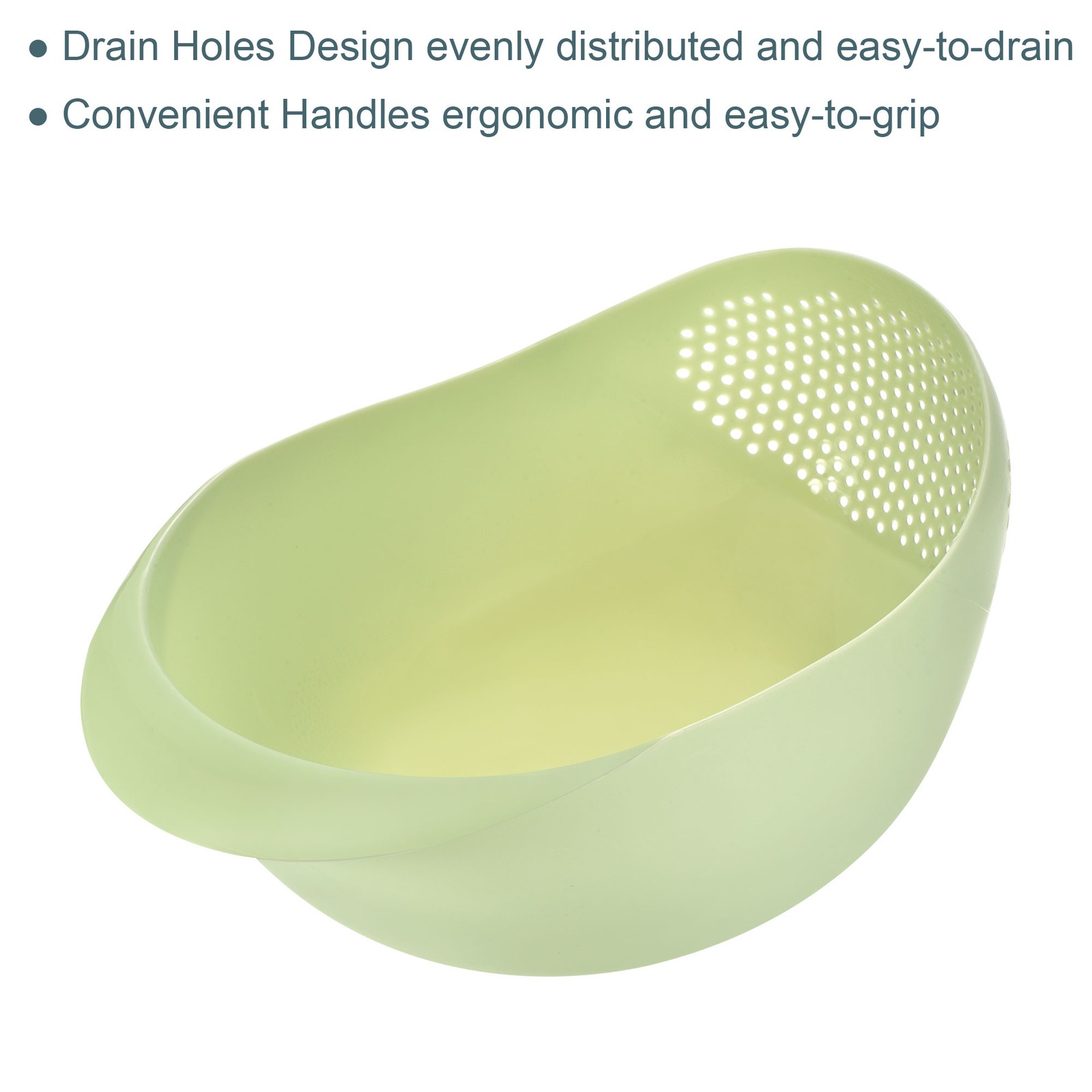 2Pcs Green Rice Washing Filter Home Strainer Basket Fruit Drain Bowl gallery