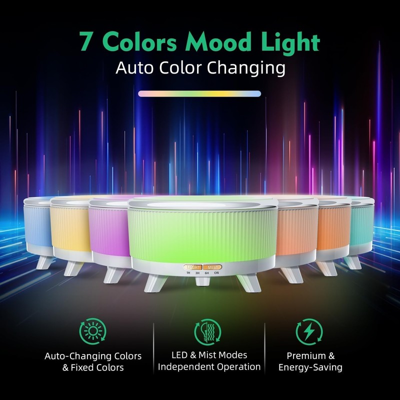 Essential Oil Diffuser 500ML Ultrasonic Cool Mist 20H Home Bedroom gallery