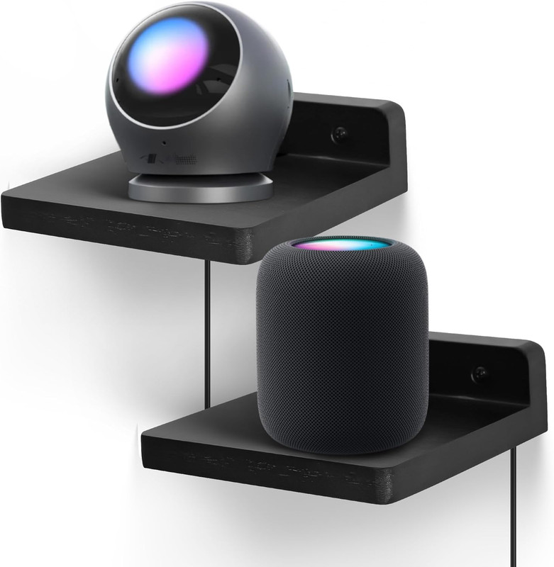 Small Floating Shelf for Wall,5 Inch Wooden Wall Shelf Set of 2,Mini Speaker,... gallery