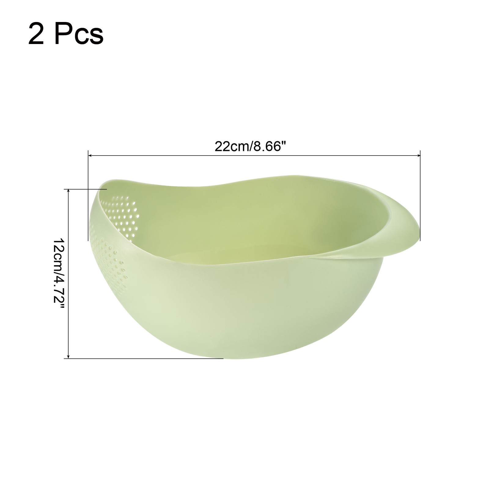 2Pcs Green Rice Washing Filter Home Strainer Basket Fruit Drain Bowl gallery