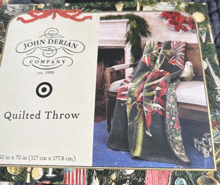John Derian Company Quilted Throw Blanket 50x70” | Target Holiday, Floral | NEW! gallery