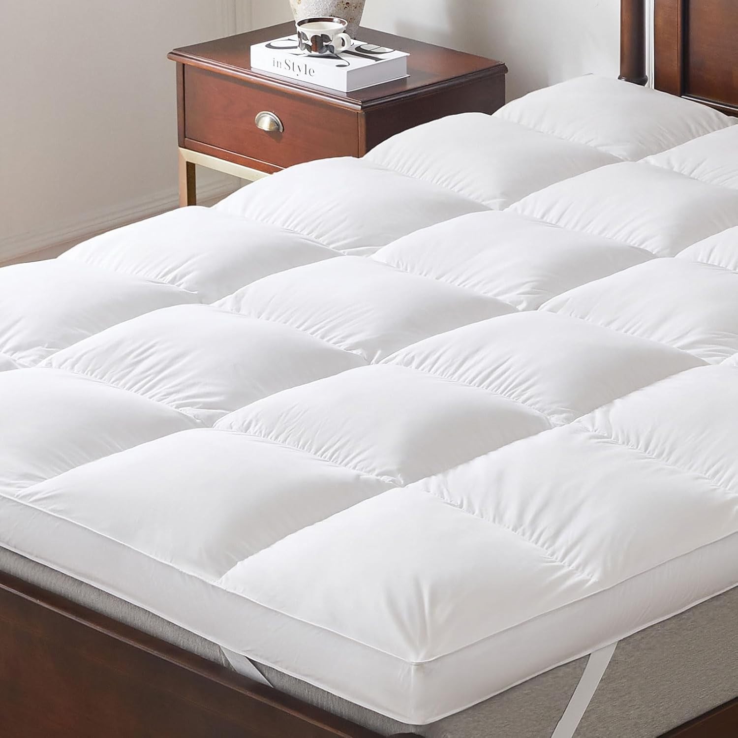 3 Inch White Goose Feather Mattress Topper, Feather Bed Topper Mattress gallery