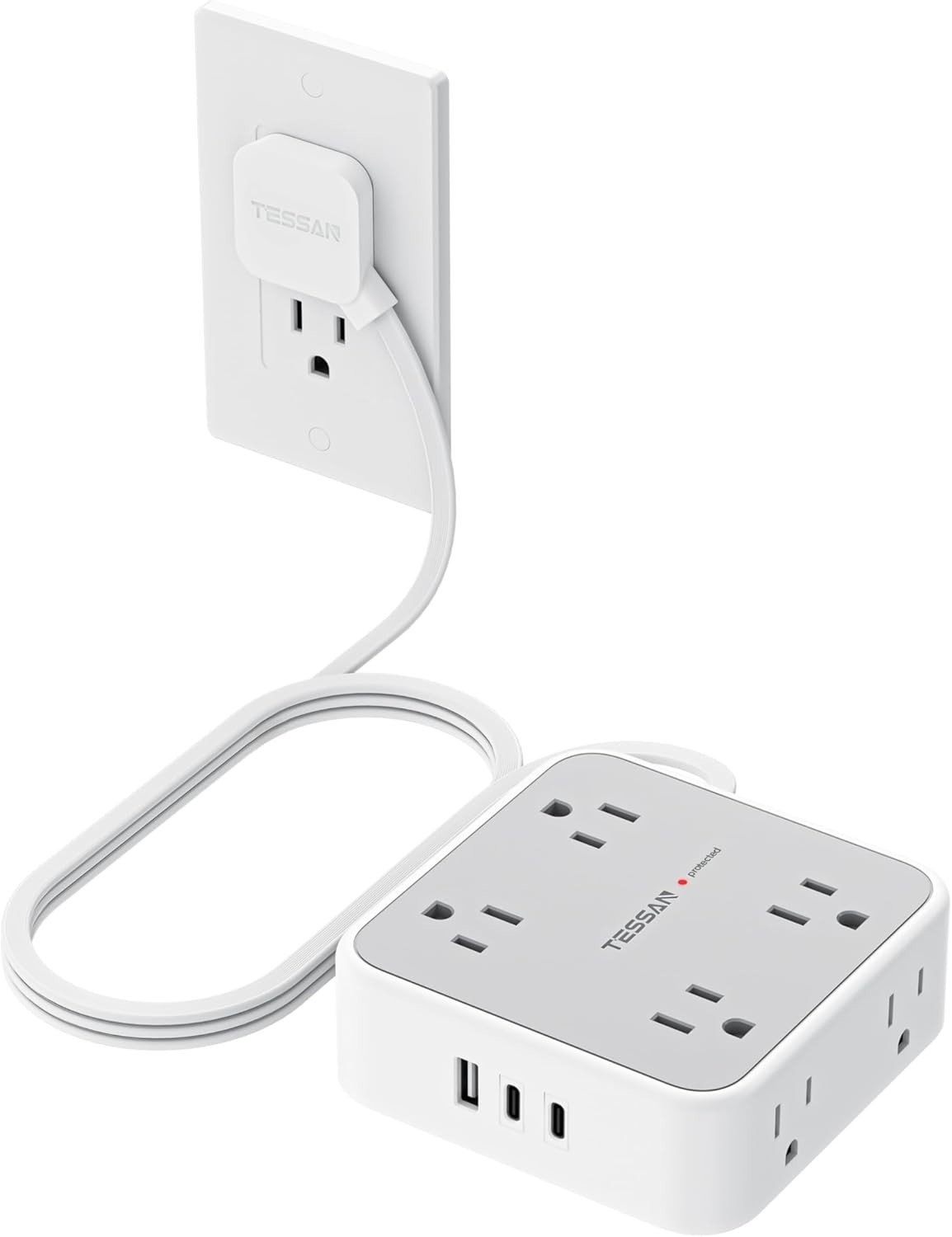 Surge Protector Power Strip with 8 AC Outlet 3 USB Port 900J Protection for Home gallery