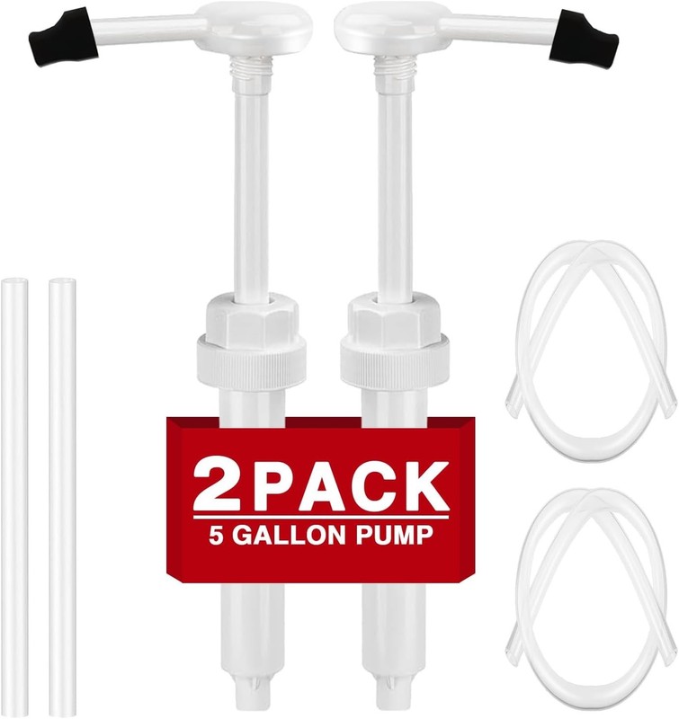 2 Pack 5 Gallon Pump Dispenser 1oz Pump for Large Gallon Bucket with 50cm Extend gallery
