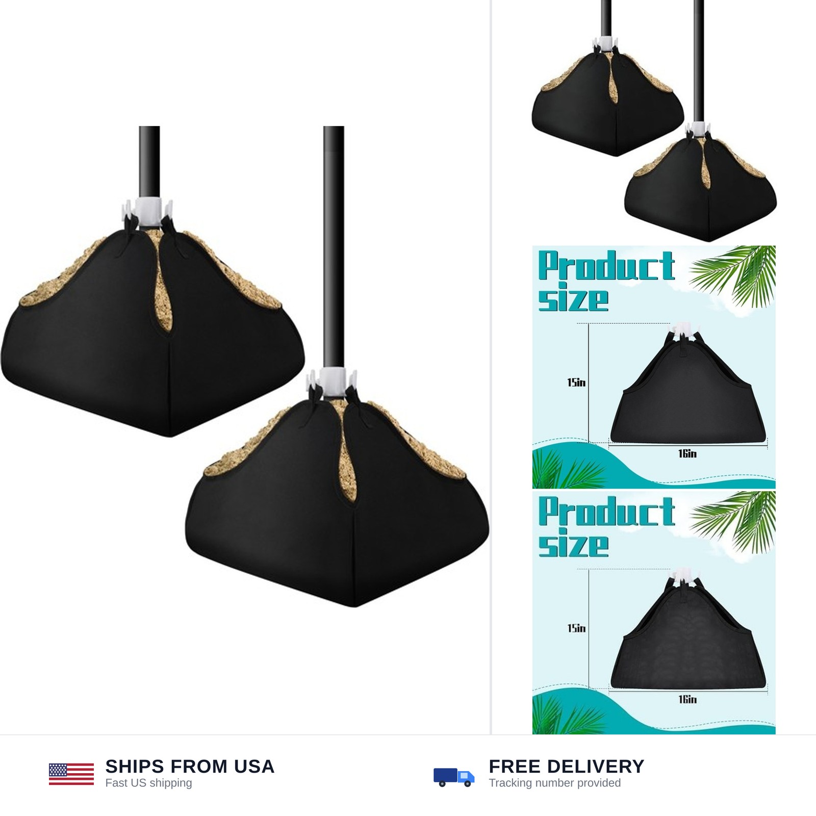 DECOHS 2 Sets Beach Umbrella Base Weight- 600D Oxford Cloth Sun Umbrella Fill... gallery