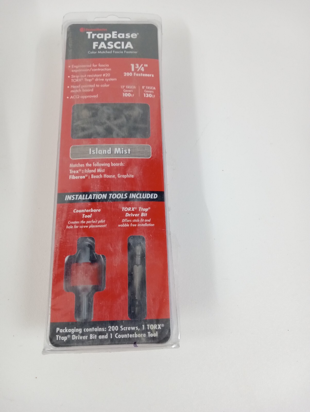 NEW FastenMaster TrapEase Color Matched Fascia 1-3/4" Fastener 200Pk ISLAND MIST gallery