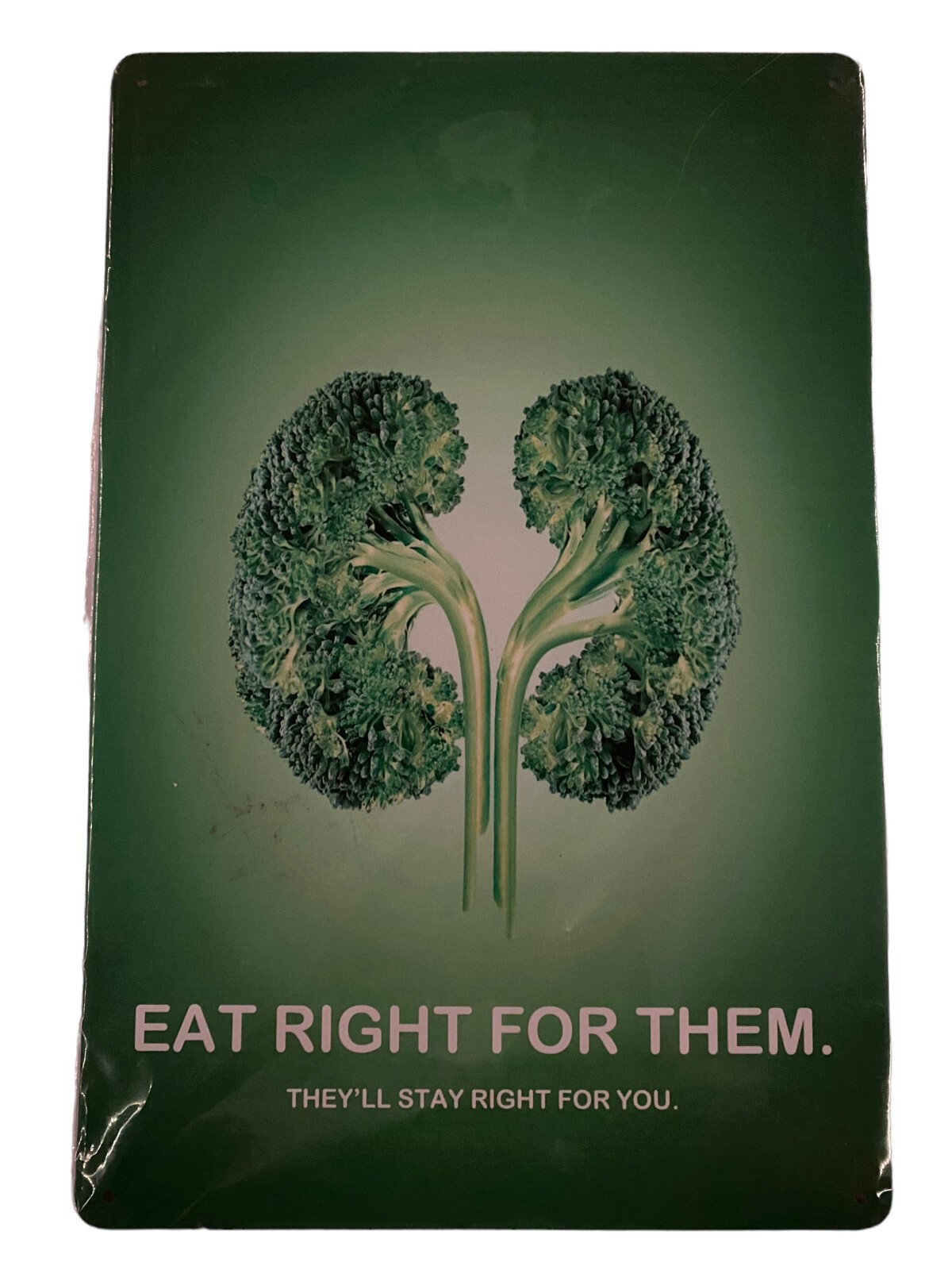 Metal Sign Healthy Eating Broccoli Lungs Decoration Home Wall Art Decor 8x12in gallery