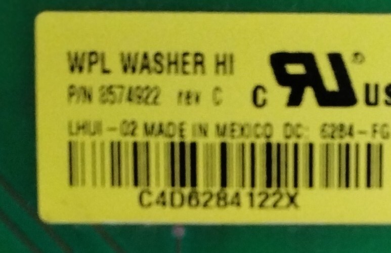 Whirlpool Washer Control Board Part # 8574922 gallery