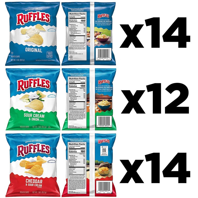 Ruffles Potato Chips Variety Pack, 40 Count 1 oz each gallery