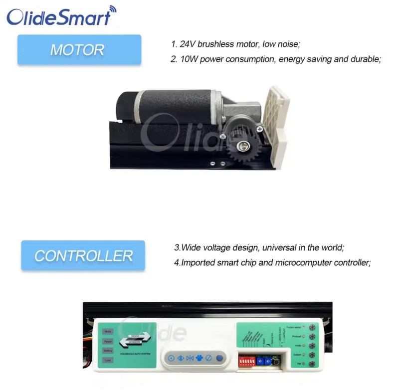 OlideSmart Automatic Residential Sliding Door Opener with Pet Collar Sensor Tag gallery
