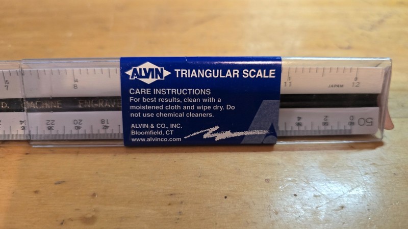 ALVIN 241B - Bamboo Engineer Triangular Scale - NIB gallery