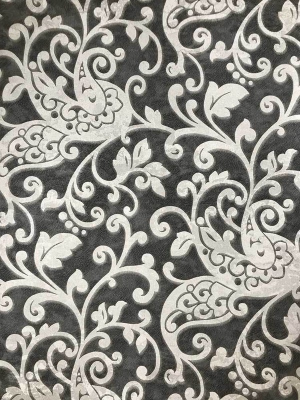 Wallpaper silver black metallic textured damask modern wall coverings rolls 3D gallery