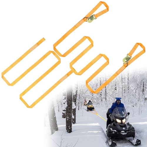Extra Long Snowmobile Tow Straps, 4400lb Break Strength, 19ft Heavy Duty ATV gallery
