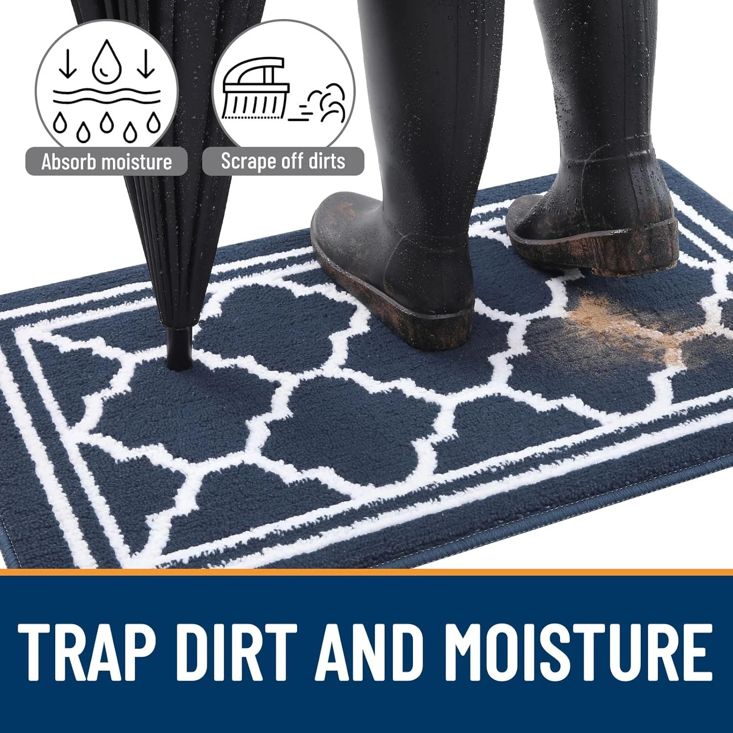 Buganda Indoor Door Mat, Dirt-Resistant and Absorbent Doormat, Anti-Slip, Low Pr gallery