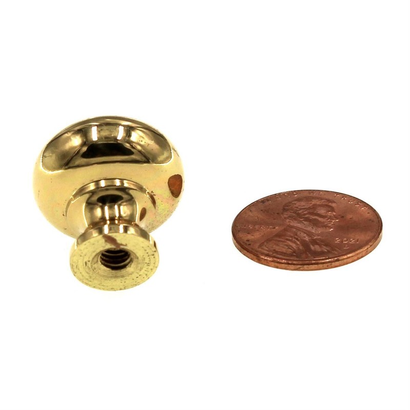 Hickory Hardware Solid Brass Polished Brass 3/4" Small Cabinet Knob BK10-03 gallery