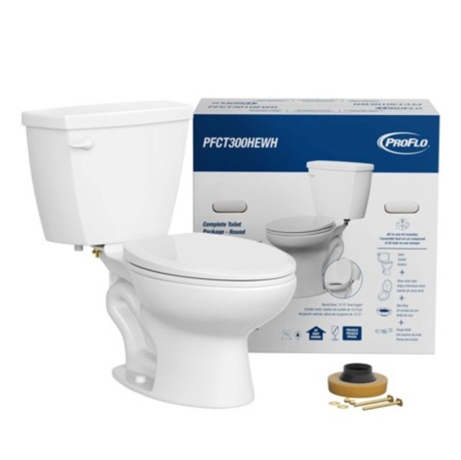 PROFLO PFCT300HE 1.28 GPF Two Piece Round Toilet - White gallery