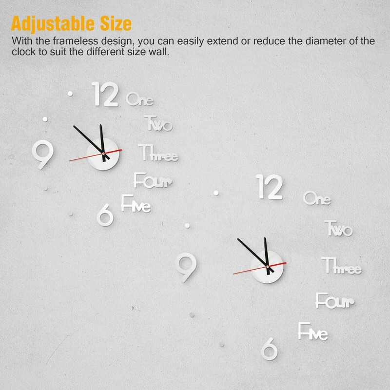 3D Modern DIY Wall Clock Mirror Creative Removable Art Decal Sticker Home Decor gallery