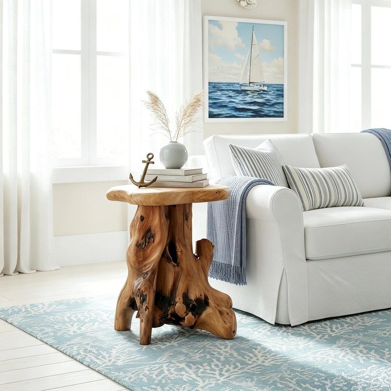 Rustic Natural Tree Stump Stool - 19'' Accent Table & Plant Stand gallery
