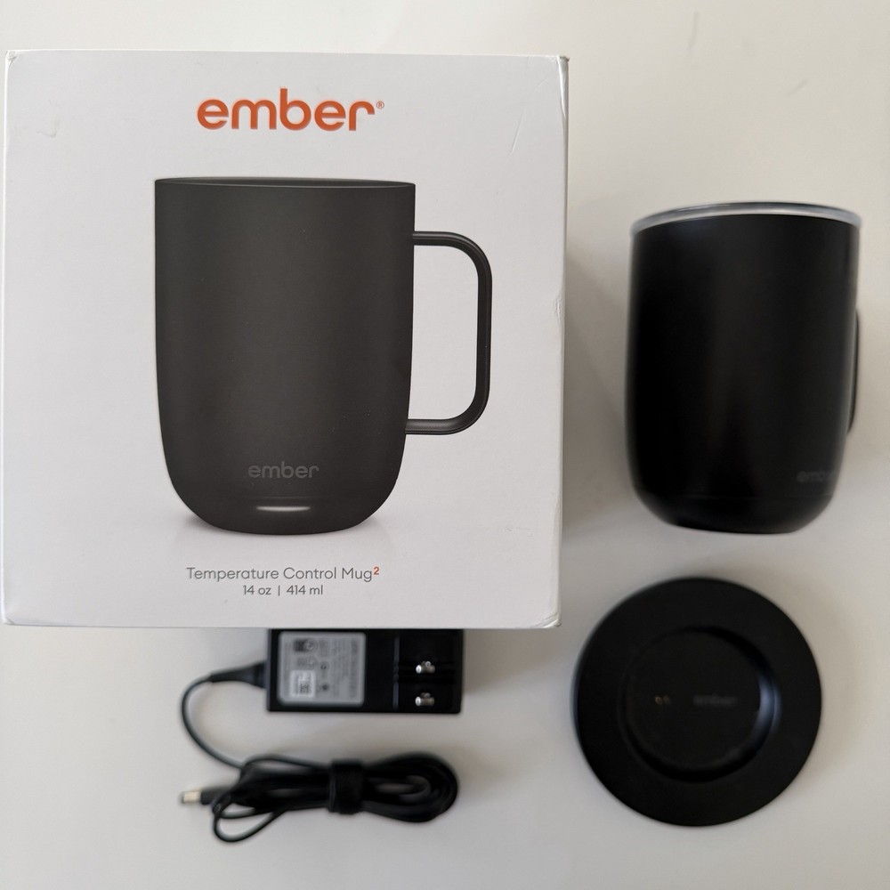 Ember 14 oz Ceramic Temperature Controlled Smart Mug - Black Tested (E4)