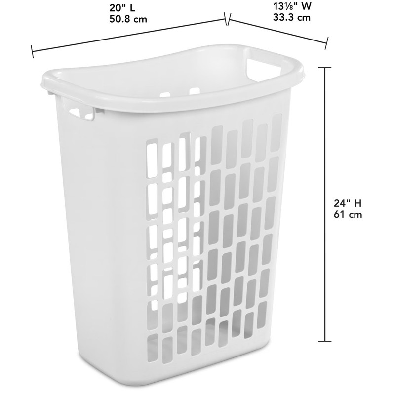 Rectangular Open Plastic Hamper, for Narrow Spaces, White, Adult gallery