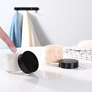 Small Glass Jars with Lids, 3 pack 2 oz Clear Jars with Black Lids, Blank gallery