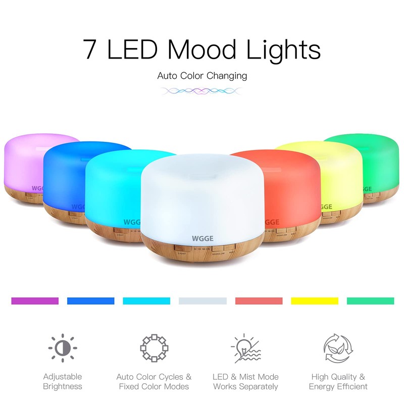 Essential Oil Diffuser 500ML Aromatherapy Diffuser Mist Humidifiers 7 Color LED gallery