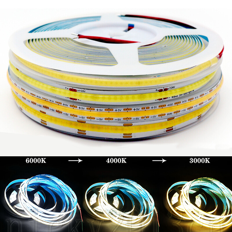 Large Chip 12V 24V COB FOB LED Flexible Strip Light Ra90 Linear Tape Wholesale gallery