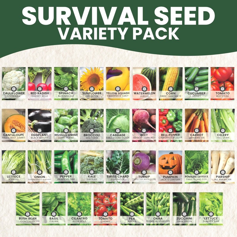 35 Vegetable Seed Packets | Survival Variety Pack | 2026 Season | Individuall... gallery
