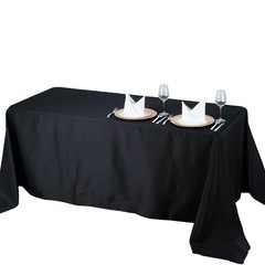 72×120″ Black PREMIUM RECTANGLE Polyester TABLECLOTH Catering Linens Home SALE