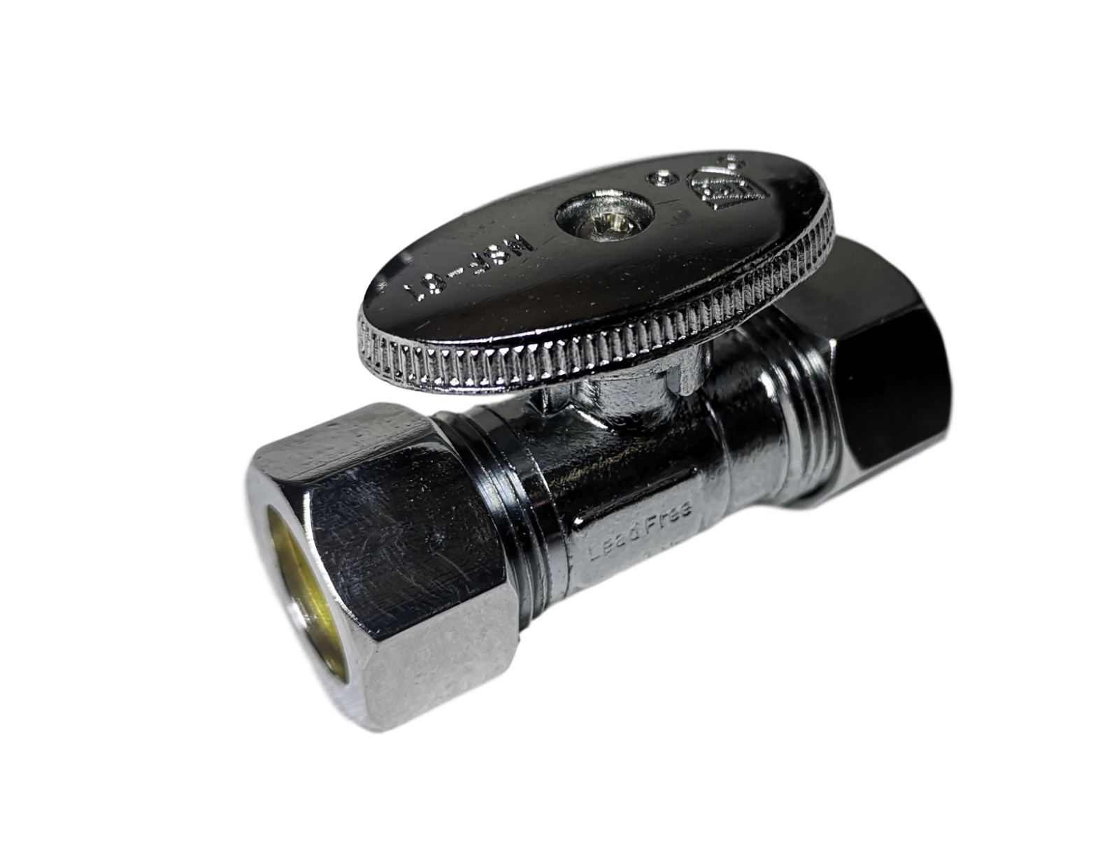 1) 5/8" OD X 5/8" OD COMPRESSION STRAIGHT BALL VALVE, 1/4 TURN, LEAD FREE BRASS gallery