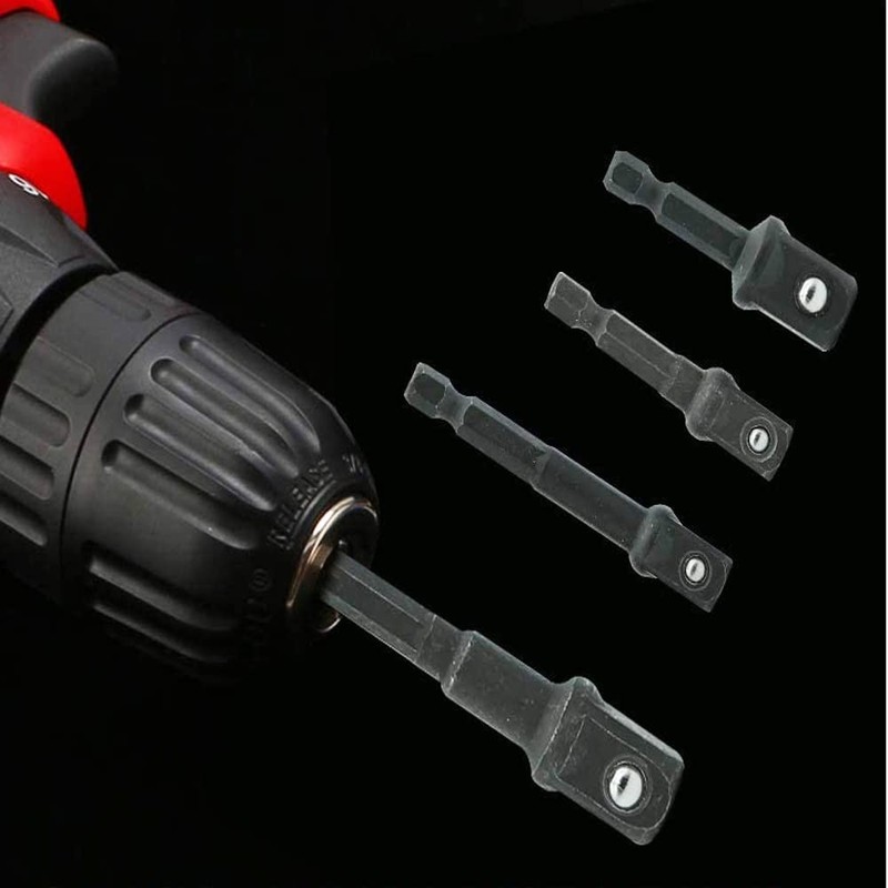 7pc Impact Socket Adapter Reducer Set Power Drill Hex Shank 1/4 3/8 1/2 Drivers gallery