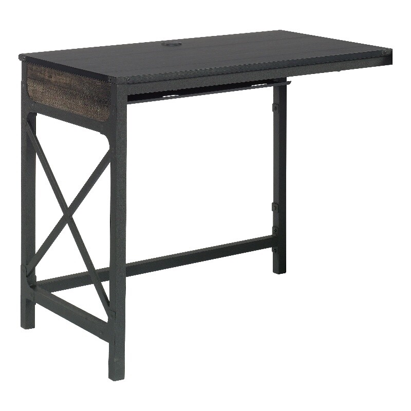 Sauder Foundry Road Engineered Wood/Metal 36" Desk Return in Carbon Oak gallery